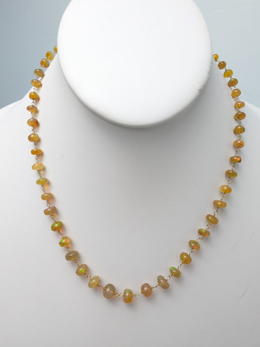 27" Opal Rosary Necklace in 14KY NCK-784