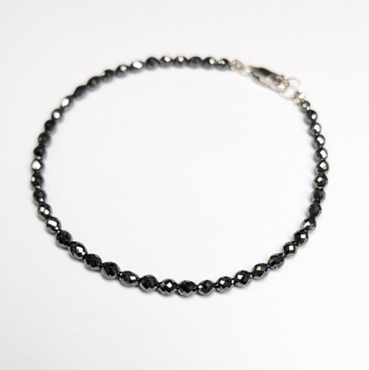 7" Black Diamond Oval Non-Knotted Bracelet in 14KW