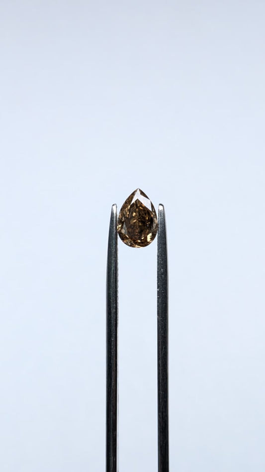 CLOSEOUT - Pear Shape Brown Diamond Full Cut - 1.02cts - 08459