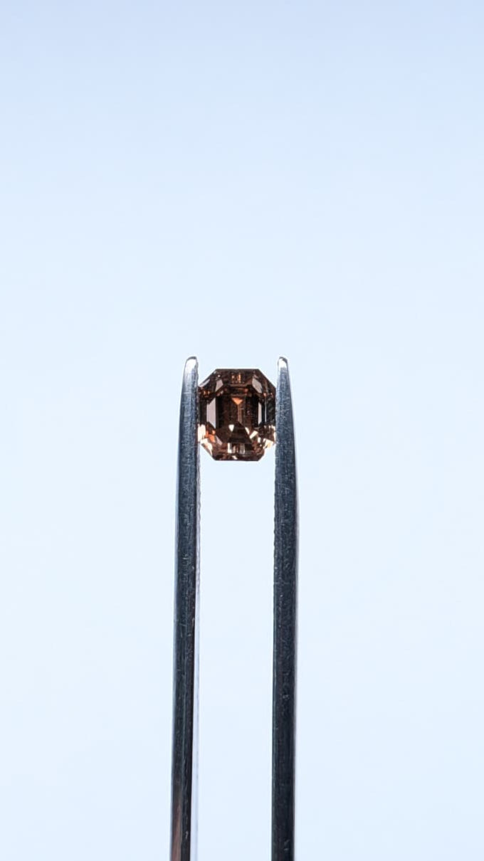 CLOSEOUT - Emerald Cut Brown Diamond Full Cut- 1.01cts - 08478