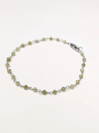 Grey Diamond Rosary Bracelet in 14KY and 14KW