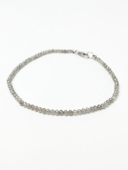 Grey Diamond Round Solid Strand Bracelet in 14KY and 14KW Gold