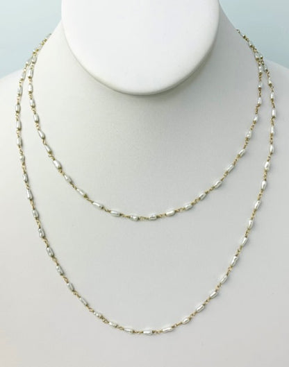 16"-50" Keshi Pearl Rosary Necklace