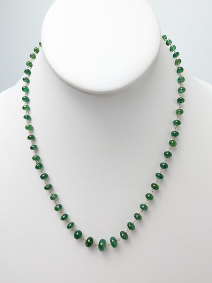 18" Emerald Rosary Necklace in 14KY NCK-704