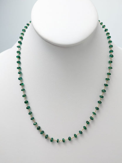 18" Emerald Rosary Necklace in 14KY NCK-704