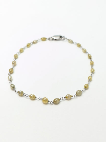 2.5x6.0mm Yellow Diamond Oval Rosary Bracelet(4-7.5ct Tot. Dia. Wt.) (Copy)