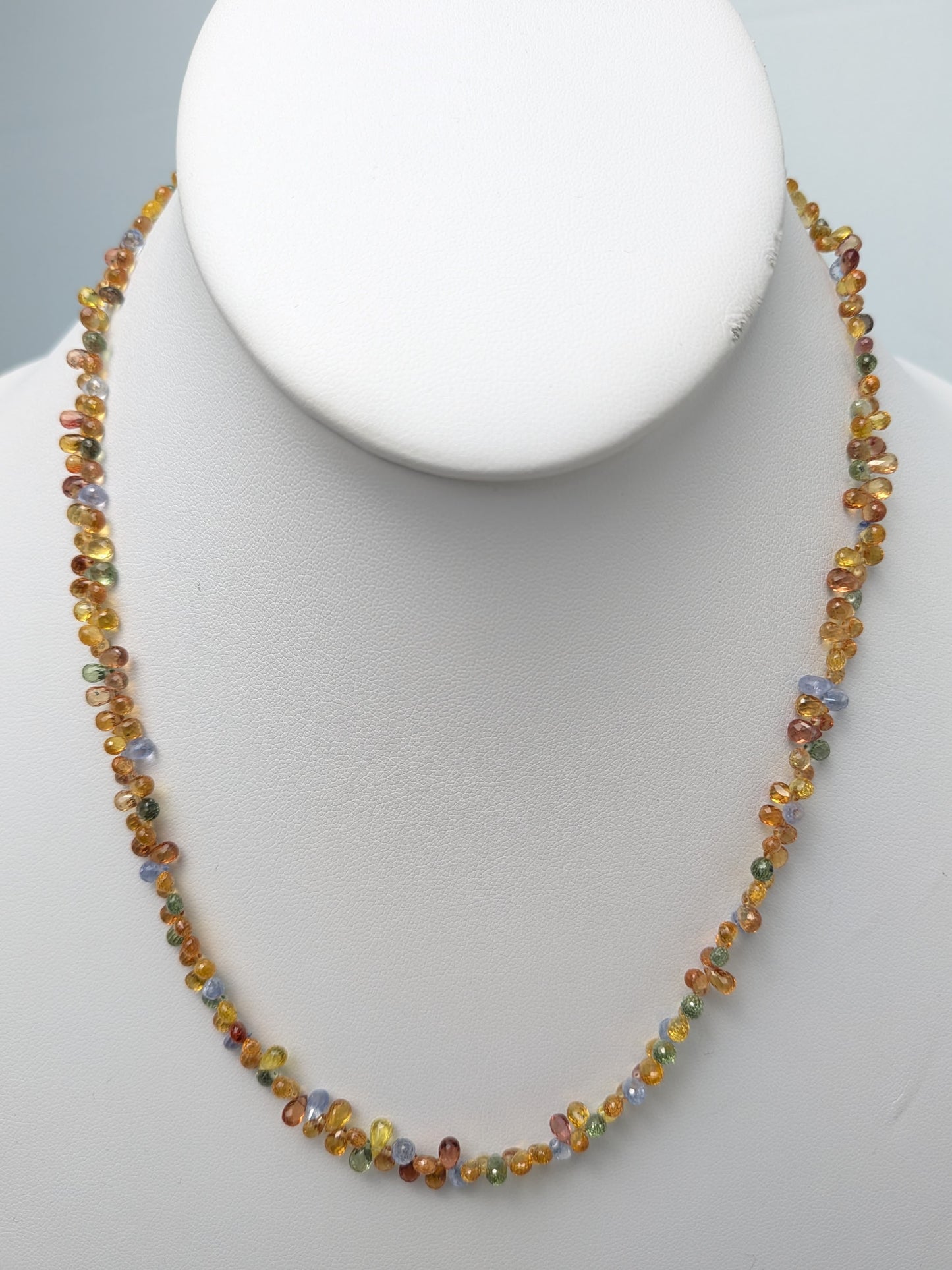 Multi Color Sapphire Butterfly Strand Necklace in 14KY