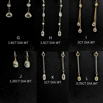 White Diamond Earring Jackets in 14K