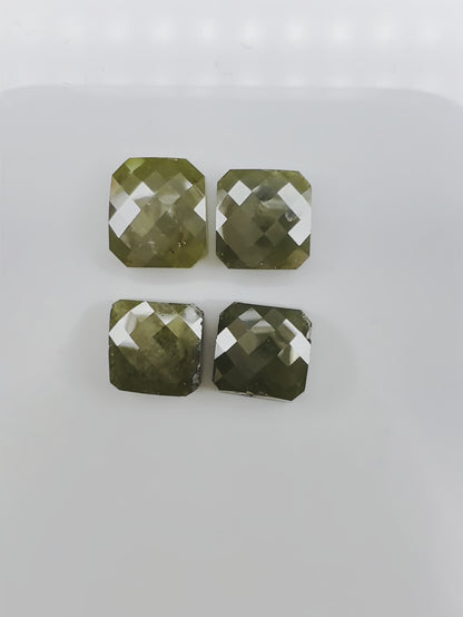 Parcel Of Emerald Cut Rustic Opaque Army Green Diamond Checkerboard Rose Cuts - 5cts - 01700