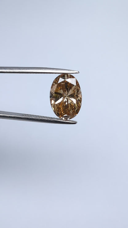 Oval Shape Brown Diamond Full Cut - 3.73cts - 02876