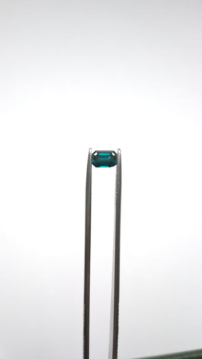 CLOSEOUT - Emerald Cut Blue Diamond Full Cut - .82cts - 06957