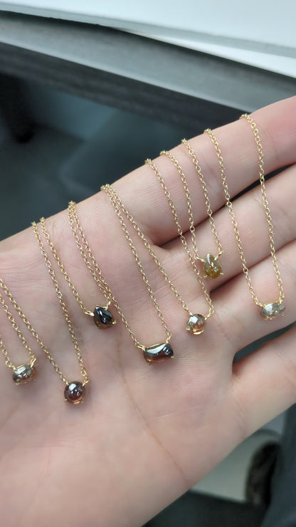 Polaris Brown Diamond Cab Choker Necklaces in 14K