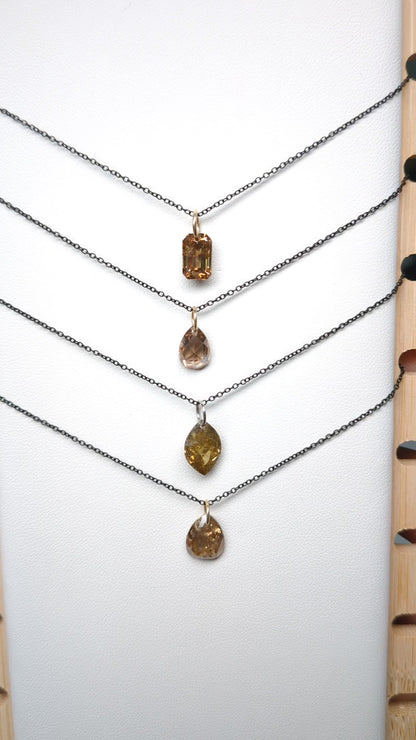 N A K E D Diamond Pendants in 14K - Transparent
