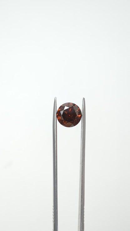 Round Brownish Orange Diamond Full Cut C7 SI - 3.04cts - 07709
