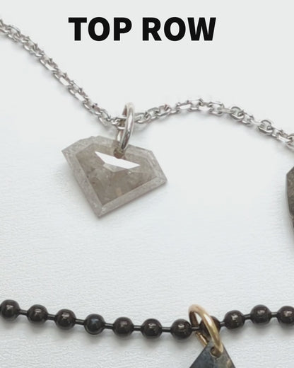 N A K E D Diamond Pendants in 14K - Salt + Pepper and Grey