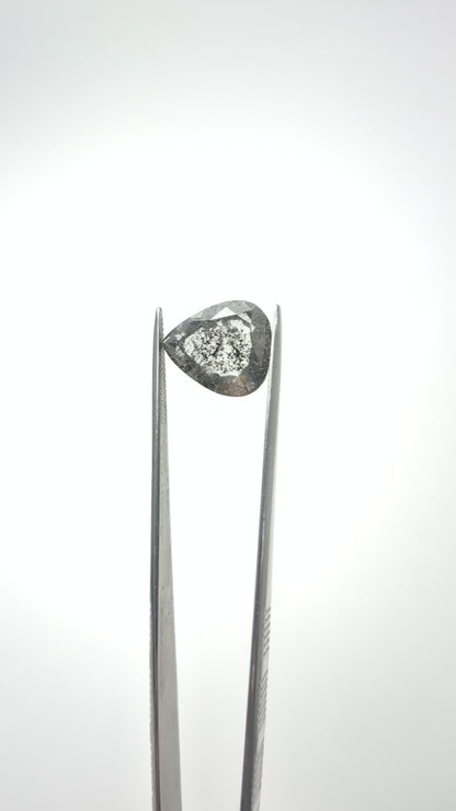 Pear Shape Salt + Pepper Diamond Double Cut - 9.51cts - 09716