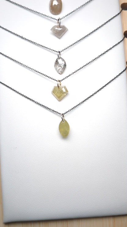 N A K E D Diamond Pendants in 14K - Black/Rustic/Salt & Pepper