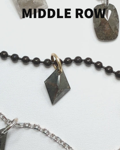 N A K E D Diamond Pendants in 14K - Salt + Pepper and Grey