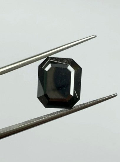 Emerald Cut Black Diamond Full Cut - 3.83cts - 01142