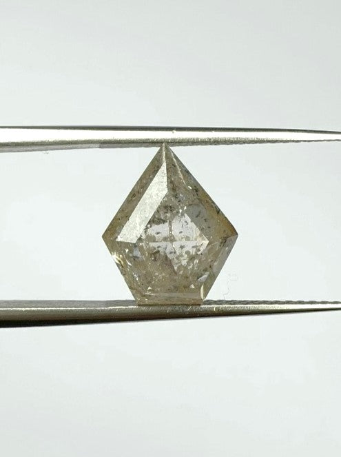 Shield Shape Salt + Pepper Diamond Double Cut - 3.35cts - 03053