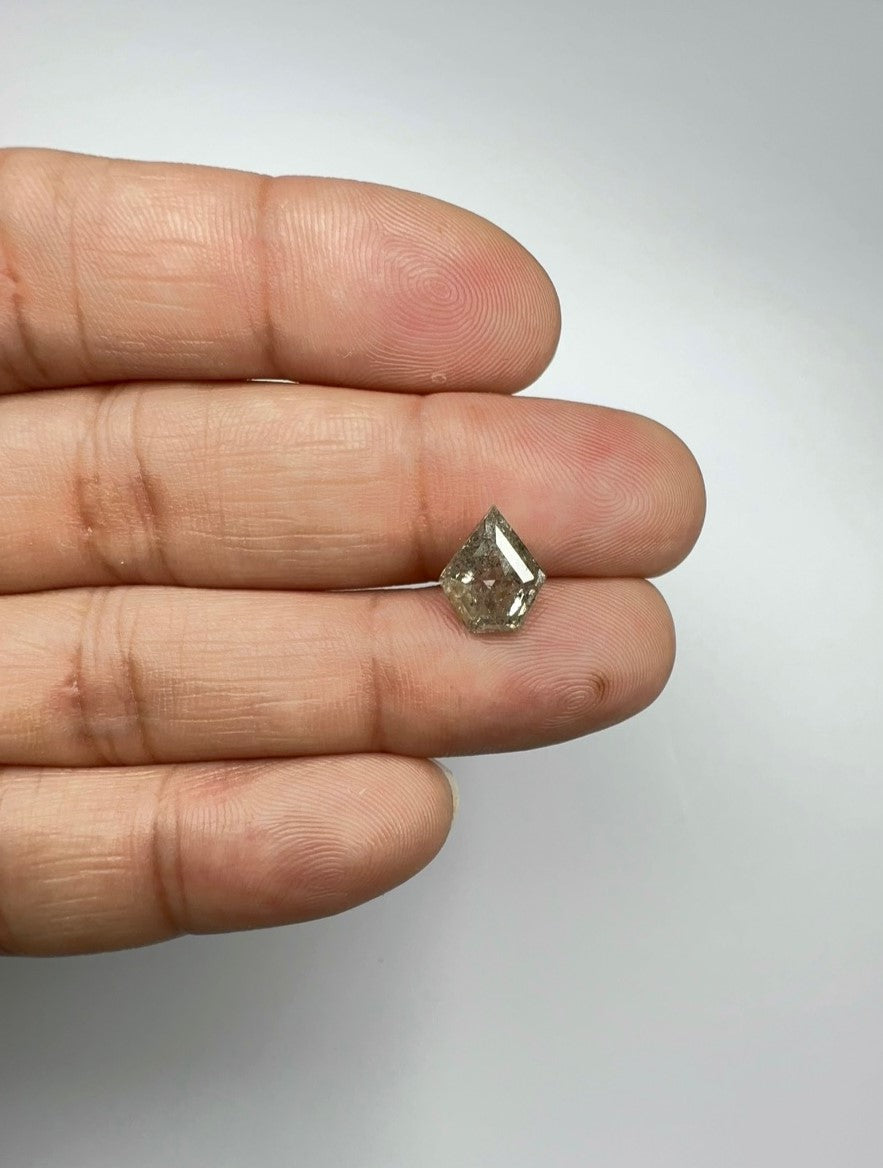 Shield Shape Salt + Pepper Diamond Double Cut - 3.35cts - 03053