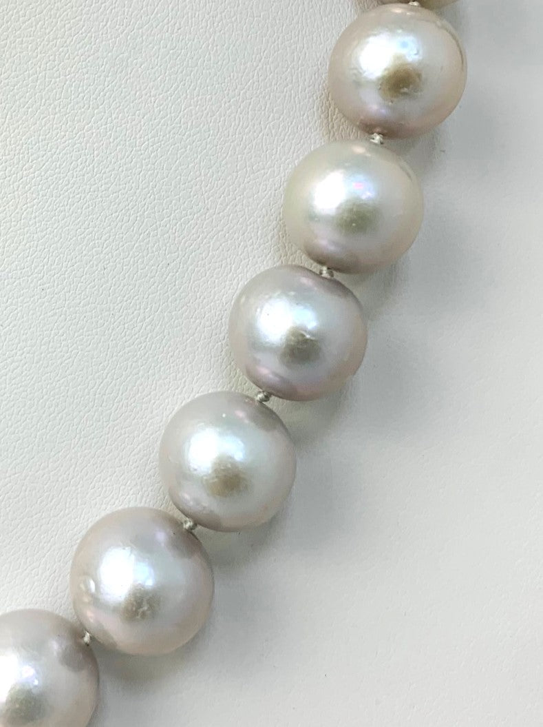 18.5" Freshwater Pearl Strung Necklace in 14KY - NCK-221-STGPRL14Y-GRY-18.5-01645