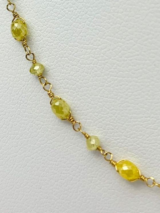 15" Yellow Diamond Rosary Necklace in 18KY - NCK-250-ROSDIA18Y-YL-15