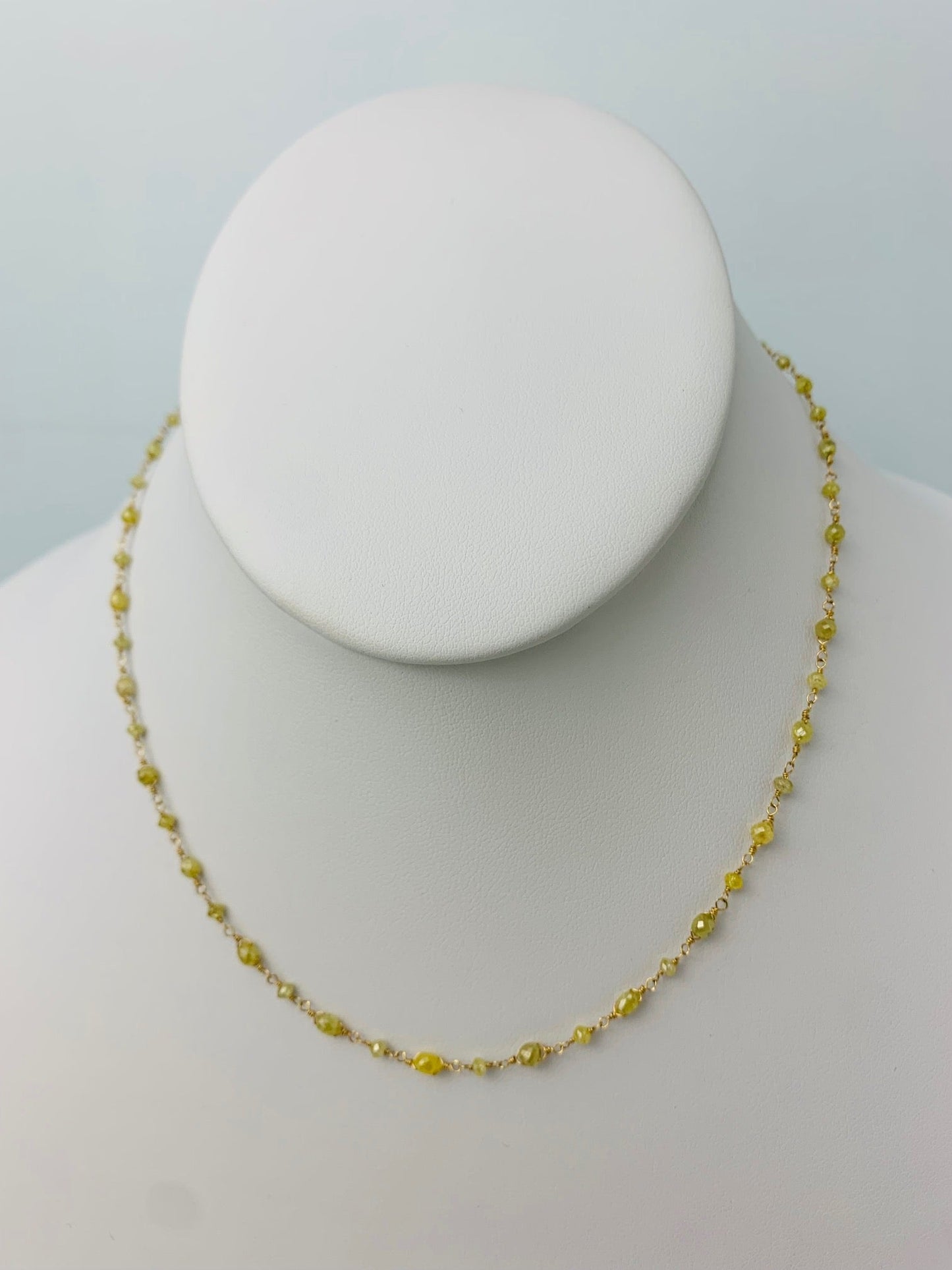 15" Yellow Diamond Rosary Necklace in 18KY - NCK-250-ROSDIA18Y-YL-15