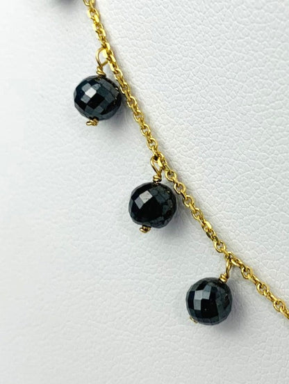 16"-17" Black Diamond Dangle Necklace in 18KY - NCK-303-DNGDIA18Y-BK-16-01970 15ctw